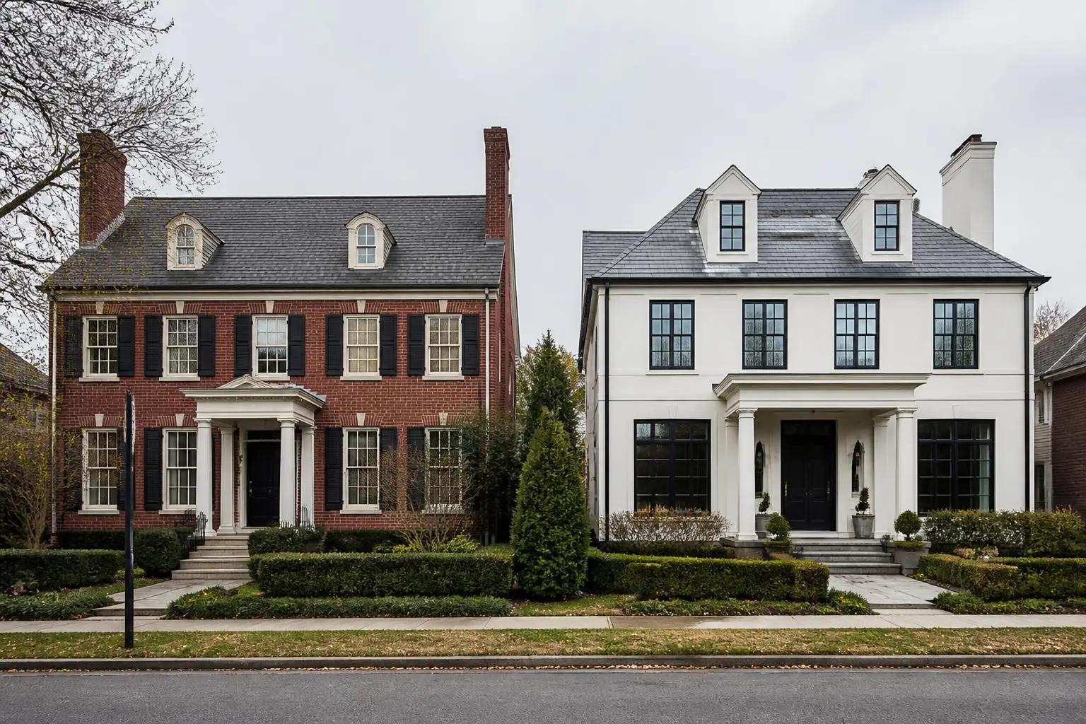 A revival-style house on a leafy Charlotte street